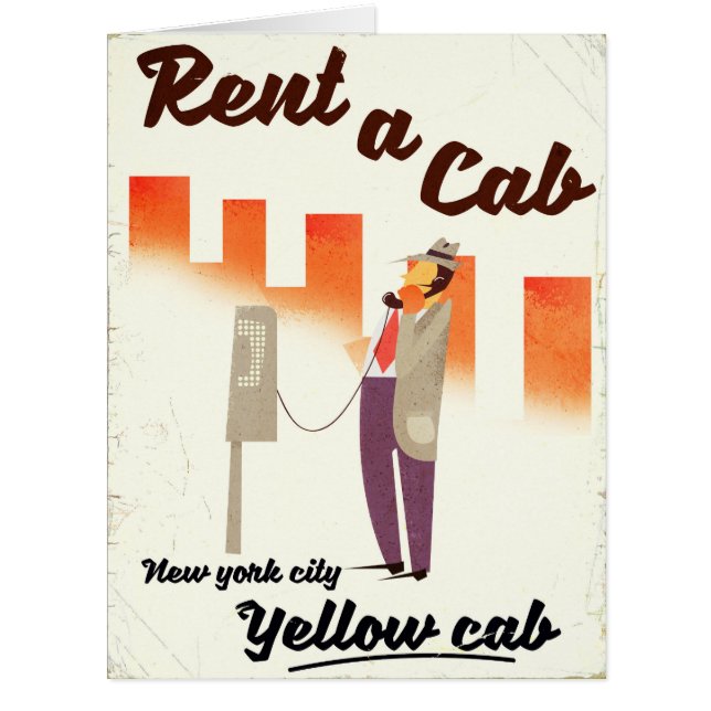 Miete ein Auto! NYC Gelbes Führerposter (Vorderseite)