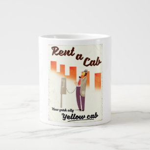 Miete ein Auto! NYC Gelbes Führerposter Jumbo-Tasse