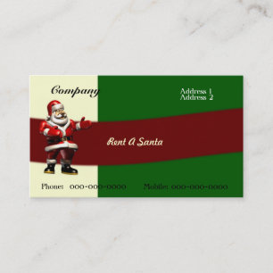 Miete einer Santa Business Card Visitenkarte