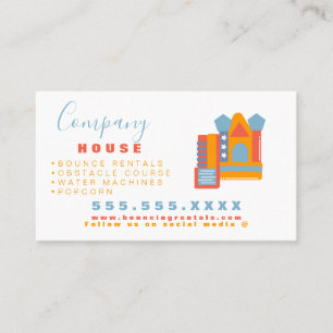 Mieten für das moderne Bounce House Logo Party Kar Visitenkarte