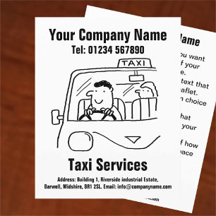 Mietwagen & Taxi Services Cartoon Design Flyer