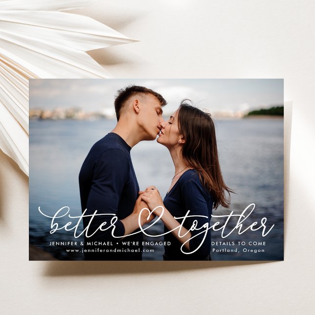 Mieux Ensemble Fiançailles de coeur Faire-part (Créateur téléchargé)