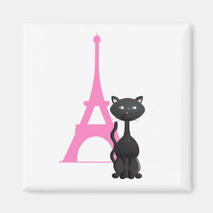 Miezekatze auf Ferien in Paris Magnet