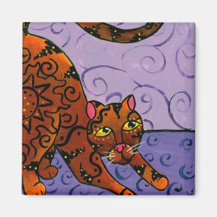 Miezekatze des aufgehende Sonne Magnet