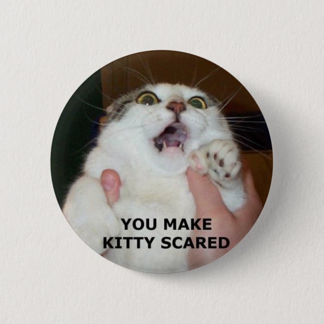 Miezekatze erschrocken button (Vorderseite)