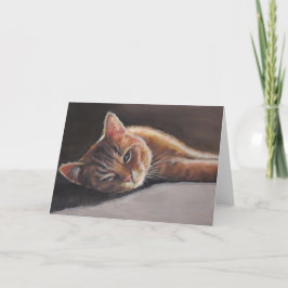 Miezekatze in der Schatten-Katzen-Kunst-Gruß-Karte Karte