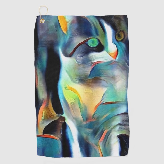 Miezekatze-Katze Golfhandtuch (Vorderseite)