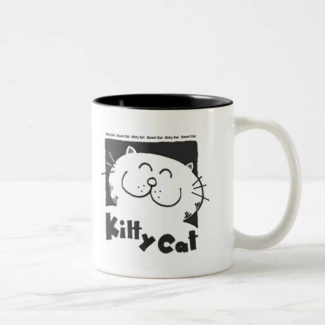 Miezekatze-Katze - intelligente Katze Zweifarbige Tasse (Rechts)