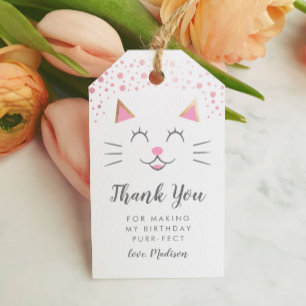 Miezekatze-Katze Purrfect Geburtstag danken Ihnen Geschenkanhänger