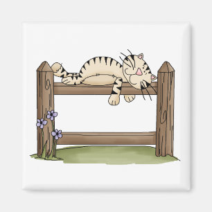Miezekatze-Katzen · Miezekatze auf Zaun Magnet