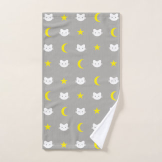 Miezekatze-Katzen-Mond-und Stern-Handtuch Handtuch