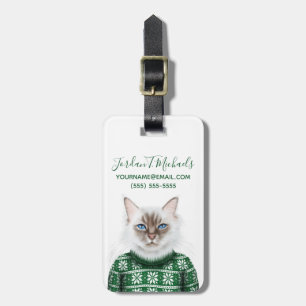 Miezekatze-Katzen-Strickjacke   addieren Ihren Gepäckanhänger