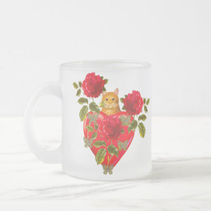 Miezekatze-Katzen-Valentinsgruß Mattglastasse