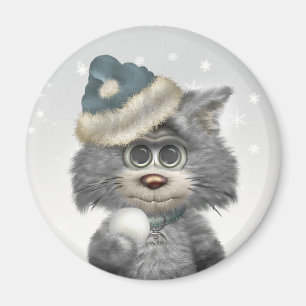 Miezekatze-Katzen-Winter-Märchenland Magnet