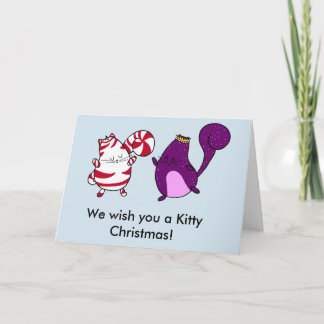 Miezekatze-Weihnachtsraum-innere Feiertagskarte