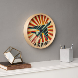 MiG-15 Vintages sowjetisches Propagandaposter Uhr