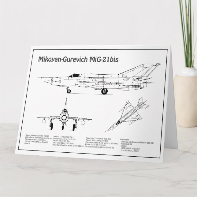 MiG-21 bis - Flugzeugkonzepte BD Dankeskarte (Vorderseite)