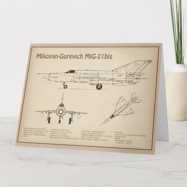 MiG-21 bis - Flugzeugkonzepte SD Dankeskarte (Vorderseite)