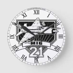 Mig 21 runde wanduhr
