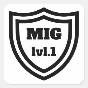 MIG lvl.1 Schweißschild-Welderleistung Quadratischer Aufkleber