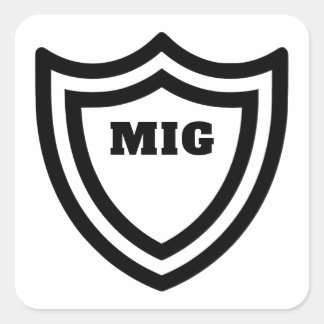 MIG-Schweißschild-Abzeichen Quadratischer Aufkleber