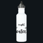 “…might be water…” Funny Cruise Tumbler Edelstahlflasche<br><div class="desc">Keep them guessing with this minimalist, humorous stainless steel tumbler for cruising or any event. The front features the phrase “…might be water…” in a clean script with a tilted umbrella accent. On the back, personalize two lines with your event details—perfect for group trips, birthdays at sea, anniversaries, or family...</div>