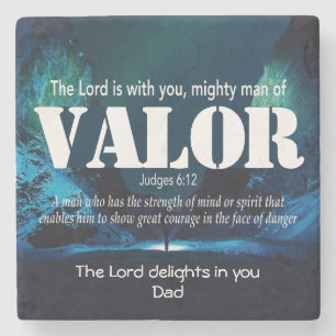 MIGHTMAN OF VALOR Christlich Inspiration Steinuntersetzer