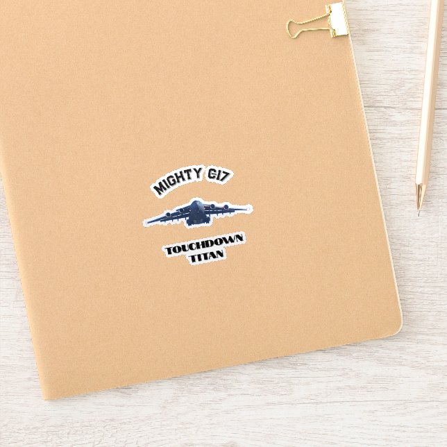 Mighty C-17, Touchdown Titan Aufkleber (Notizbuch)