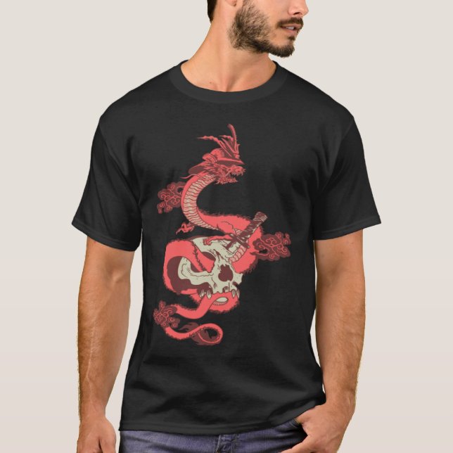 mighty dragon Chinese lizard aesthetic clothes T-Shirt (Vorderseite)