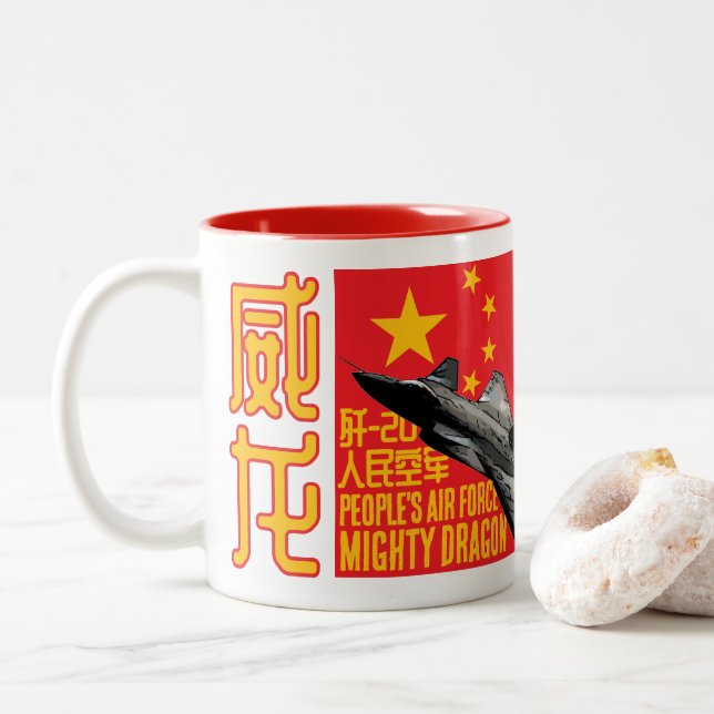 Mighty Dragon Zweifarbige Tasse (Mit Donut)