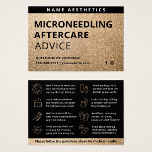 Mighty Glitzer Gold Dermal Filler Aftercare Card