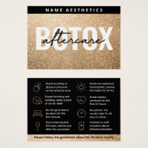 Mighty Glitzer Gold Dermal Filler Aftercare Card