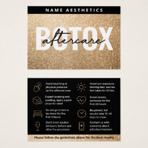 Mighty Glitzer Gold Dermal Filler Aftercare Card