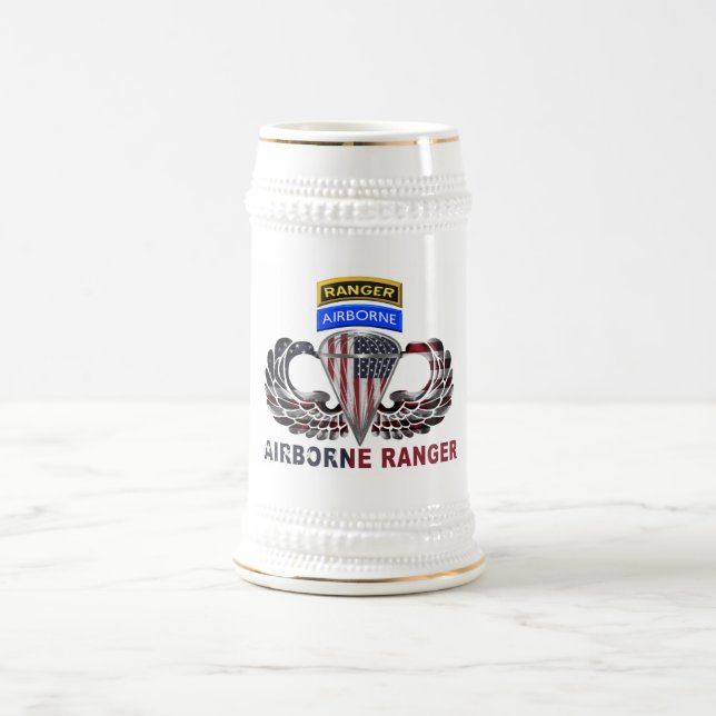 Mighty Im Flugzeug Ranger Paratrooper Bierglas (Mittel)
