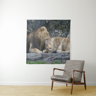 Mighty Lion Liebe Wandteppich