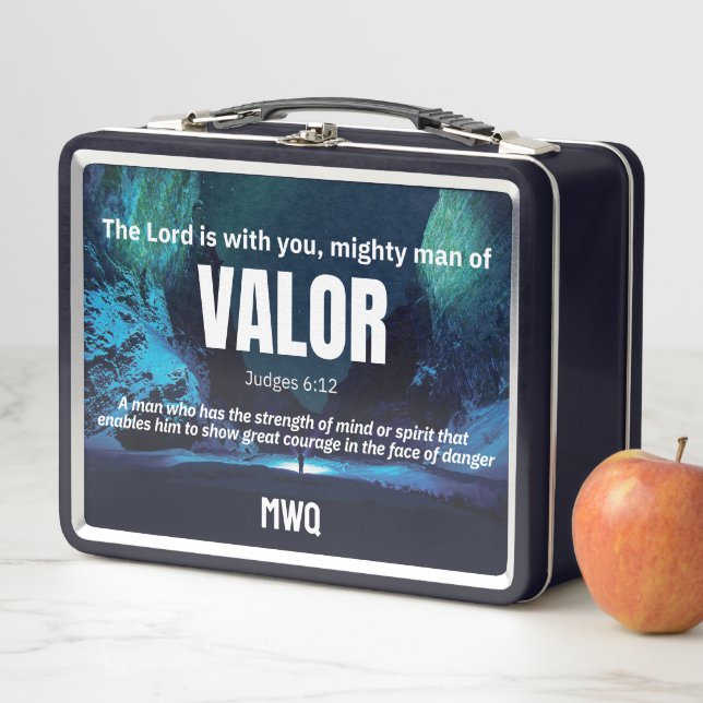 MIGHTY MAN OF VALOR Personalized Christian  Metall Brotdose (Beispiel)