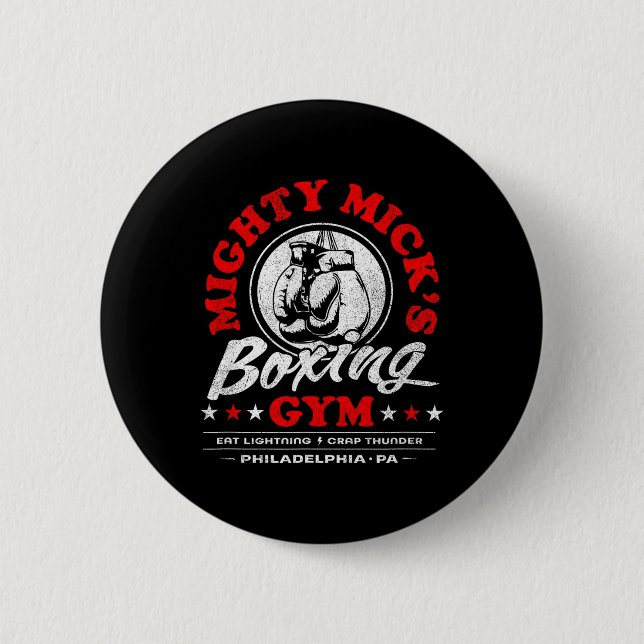 Mighty Mick's Boxing Gym Clic 70er Philadelphia Button (Vorderseite)