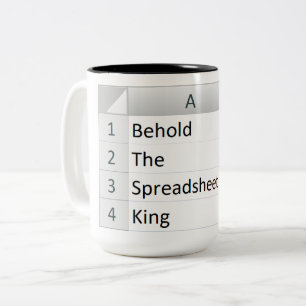 Mighty Spreadsheet King, Excel Silver Zweifarbige Tasse