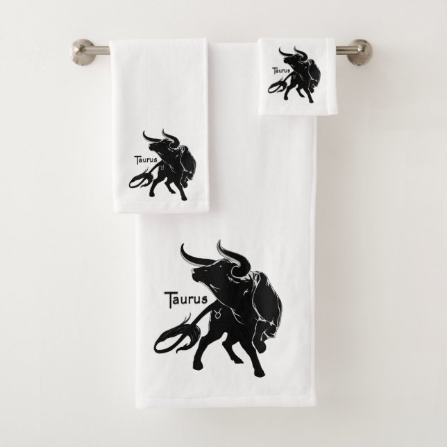 Mighty Taurus The Bull Zodiac Badhandtuch Set (Insitu)
