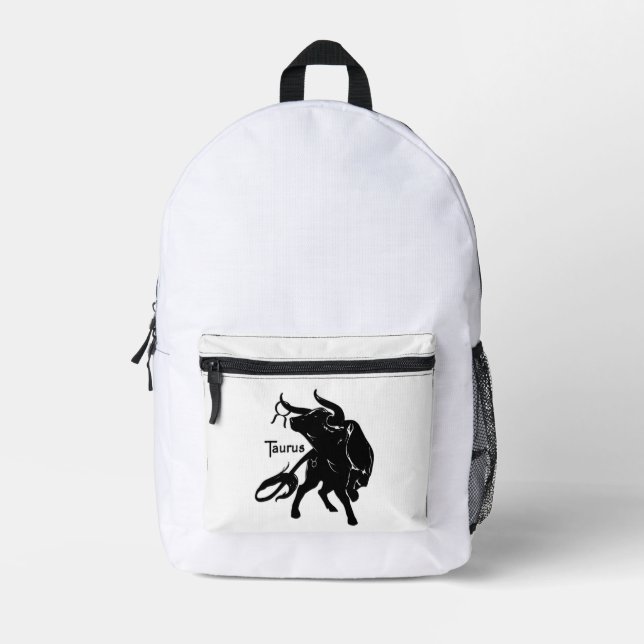 Mighty Taurus The Bull Zodiac Bedruckter Rucksack (Vorderseite)