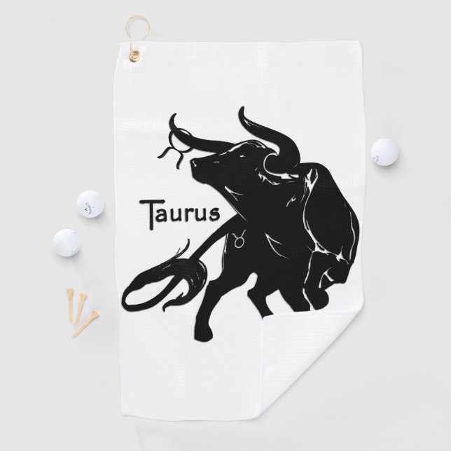 Mighty Taurus The Bull Zodiac Golfhandtuch (Insitu)