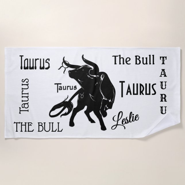 Mighty Taurus The Bull Zodiac Strandtuch (Vorderseite)