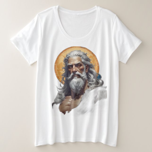 Mighty Zeus - Gott des Donners Große Größe T-Shirt (Design vorne)