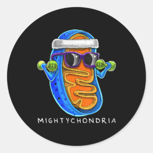 Mightychondria Zellulare Biologie Lehrerin Runder Aufkleber