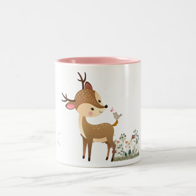 mignon amateur de cerfs Mug (Centre)