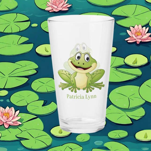 mignon amoureux de grenouille ajouter nom Verre (Créateur téléchargé)