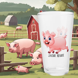 mignon amoureux de porc ajouter nom Verre