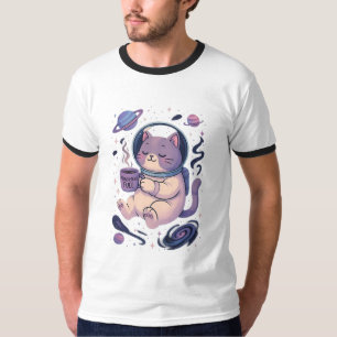 Mignon Art du Chat Cosmique   Mug et T-Shirt Meows