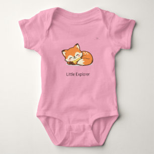 Mignon Body Bébé Personnalisé Renard Chibi Endormi