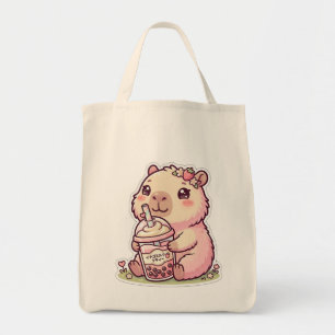Mignon Capybara Rose Buvant du Thé aux Perles Sac